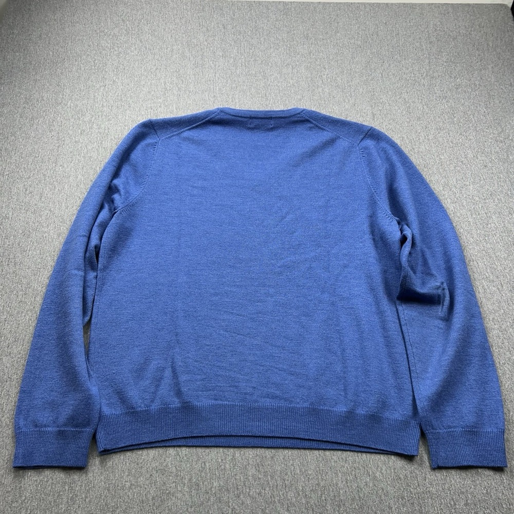Brooks Brothers‎ 346 Merino Wool Blend Mens Large Blue VNeck Sweater Long Sleeve - Picture 10 of 11